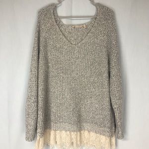 Soft surroundings XL Comfy Knit & Lace Sweater